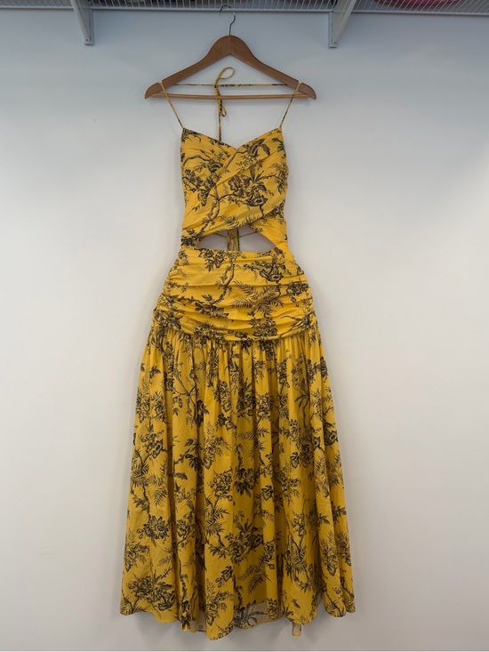 Carolina Herrera Dresses & Skirts - Carolina Herrera Yellow Floral Cutout Maxi